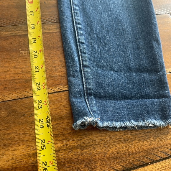 L’Agence El Matador High Rise Slim Denim Jeans Raw Hem Blue Sz 27 - Picture 5 of 12